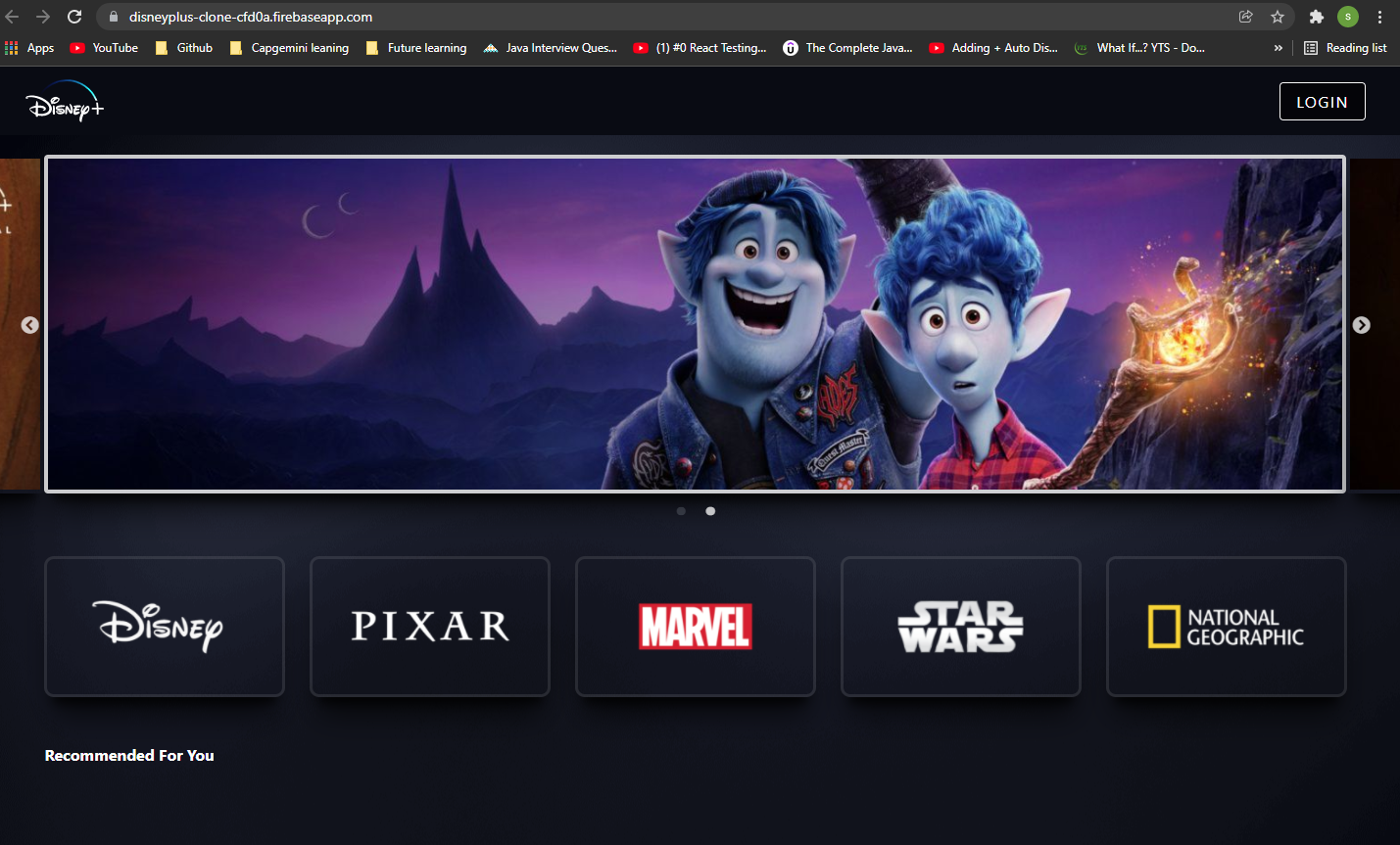 Disney+ Clone (React JS)